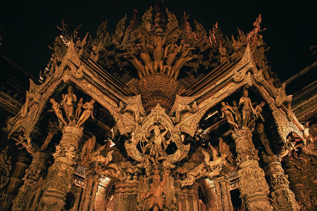 highly detailed carvings depicting the truths of life