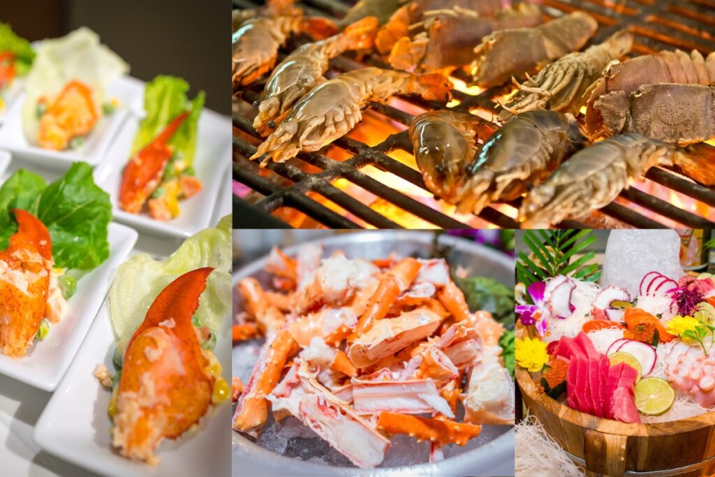 อาหารหลากหลายประเภทให้เลือกจาก Saturday Evening Grand BBQ Buffet ของเรา