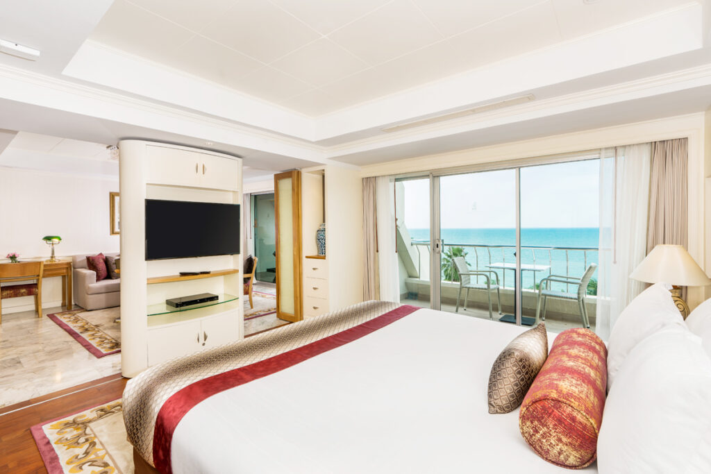 Our Royal Wing Suite with private balconies that have stunning sea views