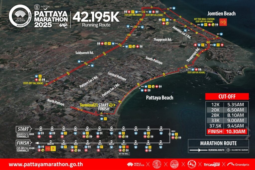 running route for pattaya marathon 2025