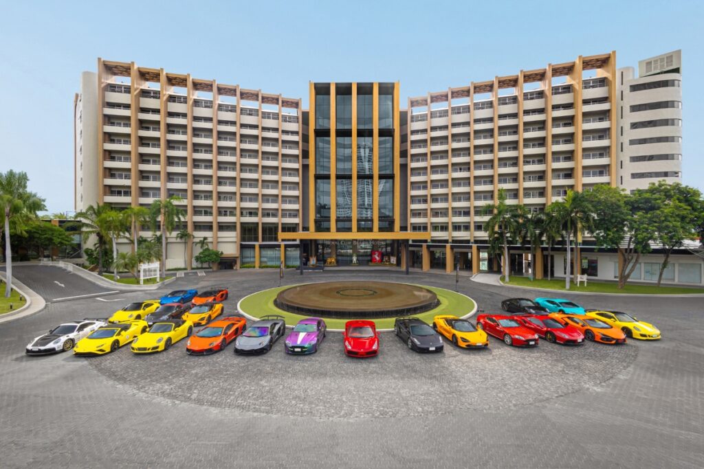 dedicated supercar parking area at our luxury pattaya hotel