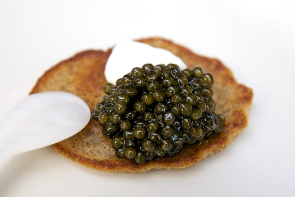 caviar on a blini