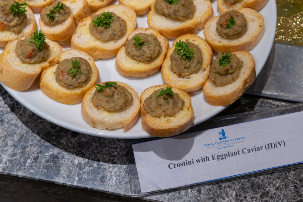 crostini with eggplant caviar