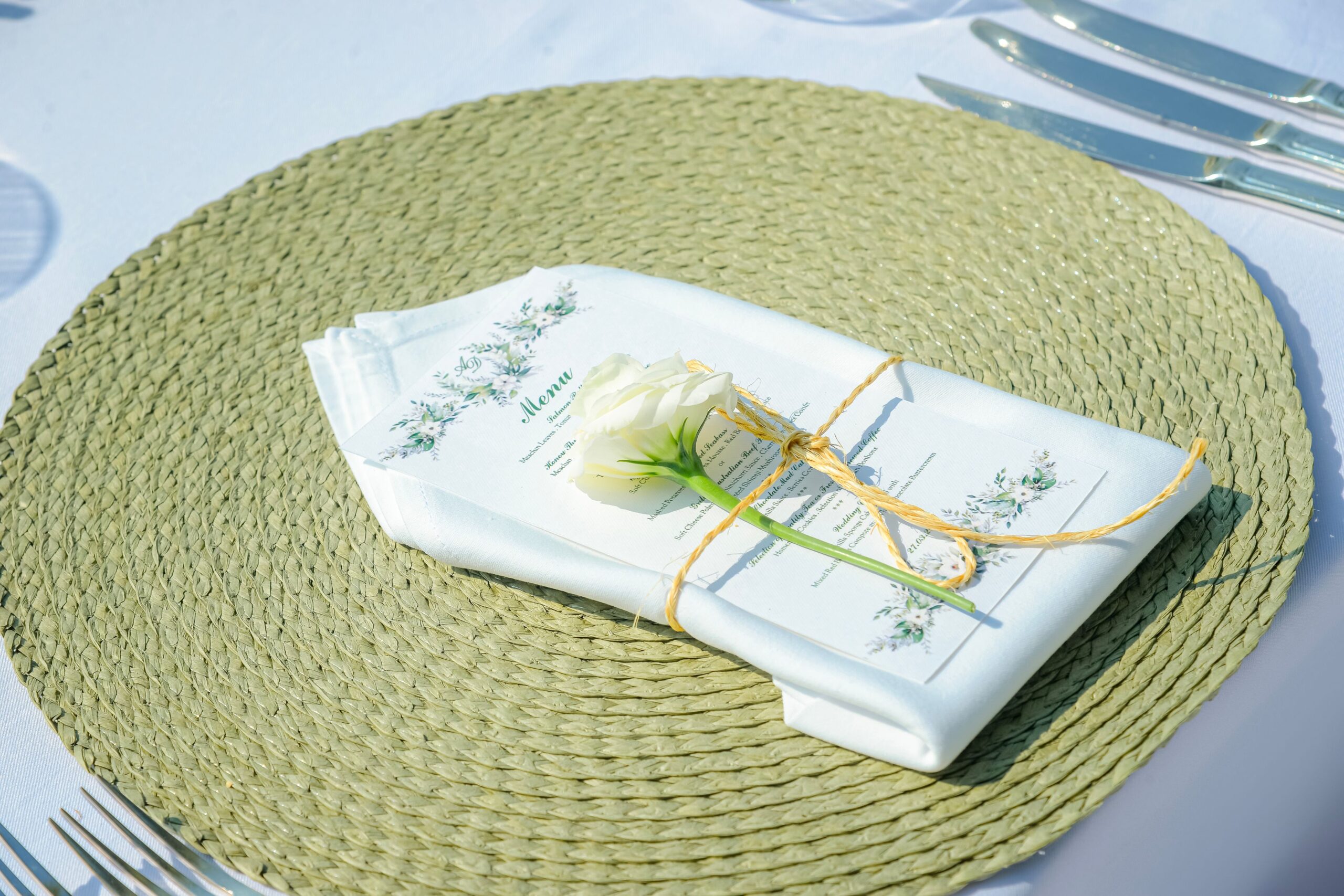 place setting at wedding reception