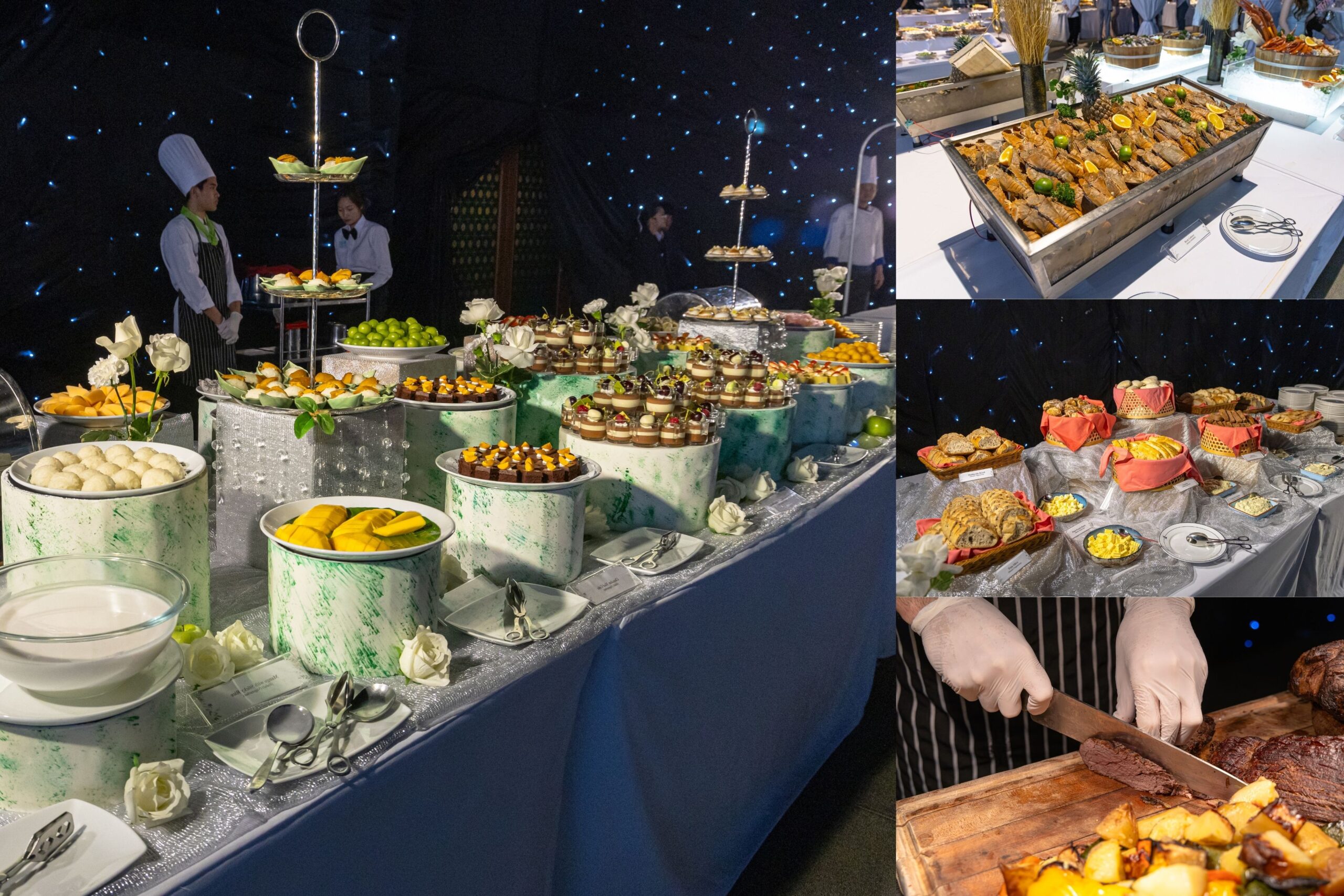 buffet set up at wedding reception