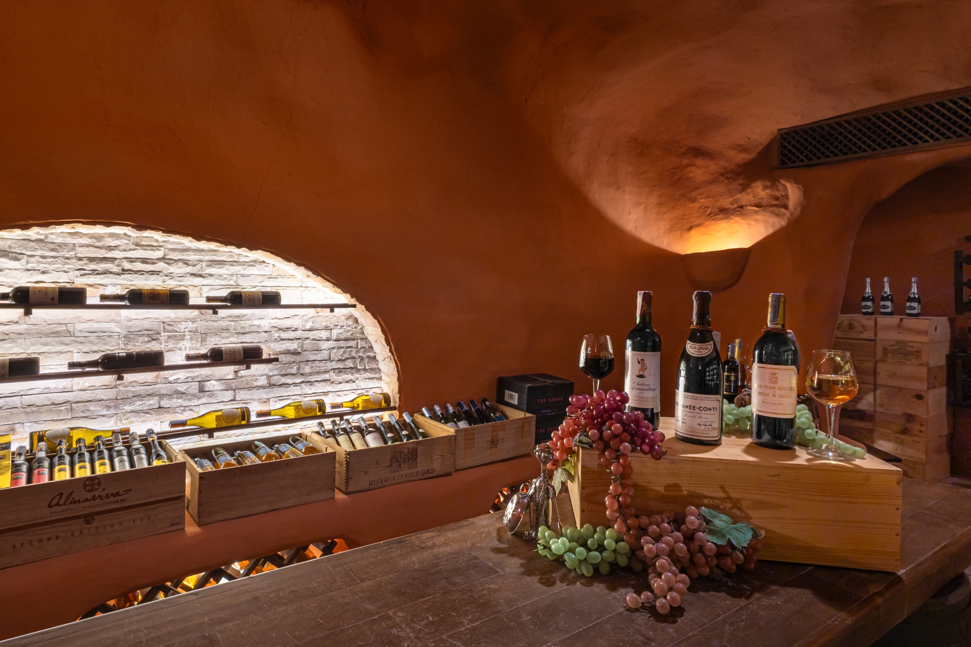 underground wine cavern at royal grill room in pattaya